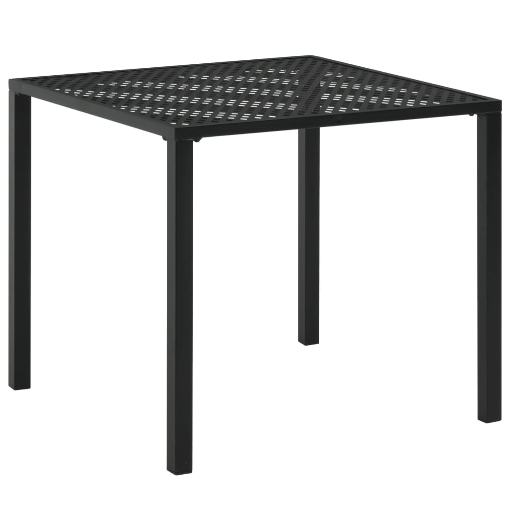Sodo stalas, juodas, 80x80x72cm, plienas