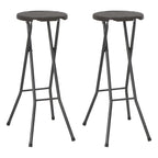 Sulankstomos sodo kėdės, 2 vnt., HDPE ir plienas, rudos
