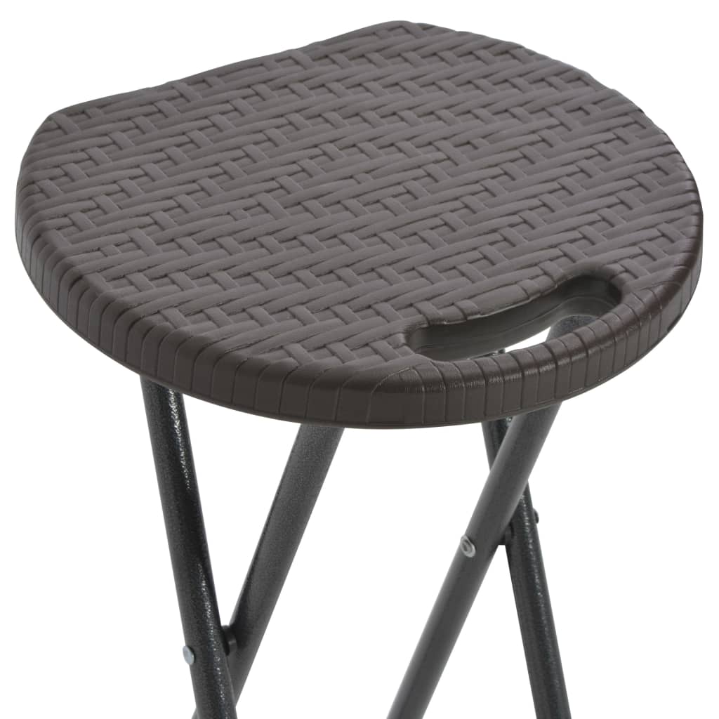 Sulankstomos sodo kėdės, 2 vnt., HDPE ir plienas, rudos