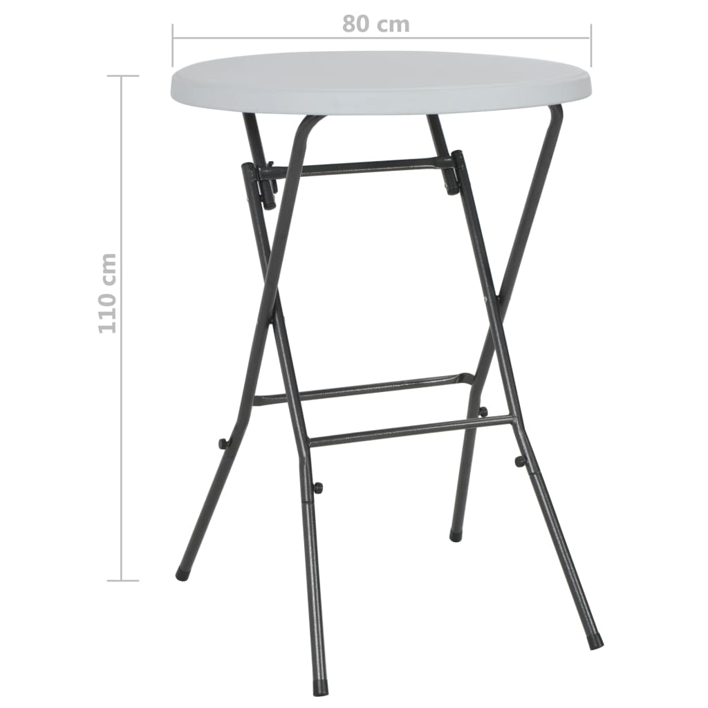 Sulankstomas baro stalas, baltas, 80x110cm, HDPE