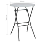 Sulankstomas baro stalas, baltas, 80x110cm, HDPE