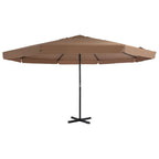 Lauko skėtis nuo saulės su aliuminio stulpu, taupe, 500 cm
