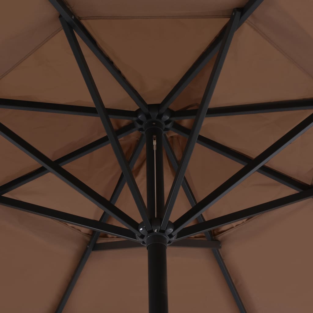 Lauko skėtis nuo saulės su aliuminio stulpu, taupe, 500 cm