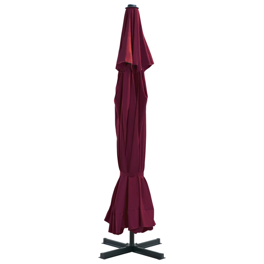Lauko skėtis nuo saulės su aliuminio stulpu, raudonas, 500cm