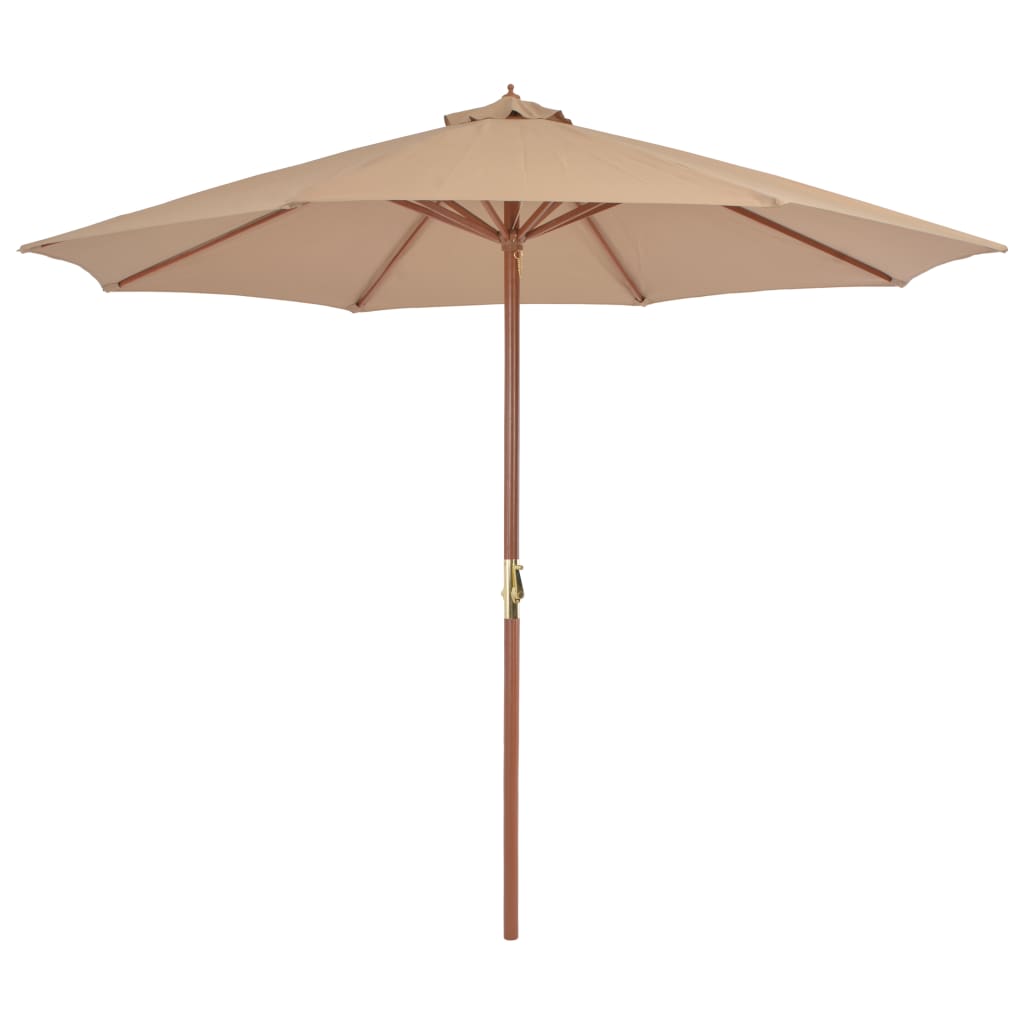 Lauko skėtis nuo saulės su mediniu stulpu, antracito, 300cm