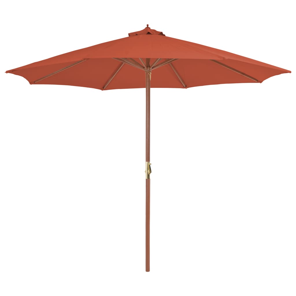 Lauko skėtis nuo saulės su mediniu stulpu, antracito, 300cm