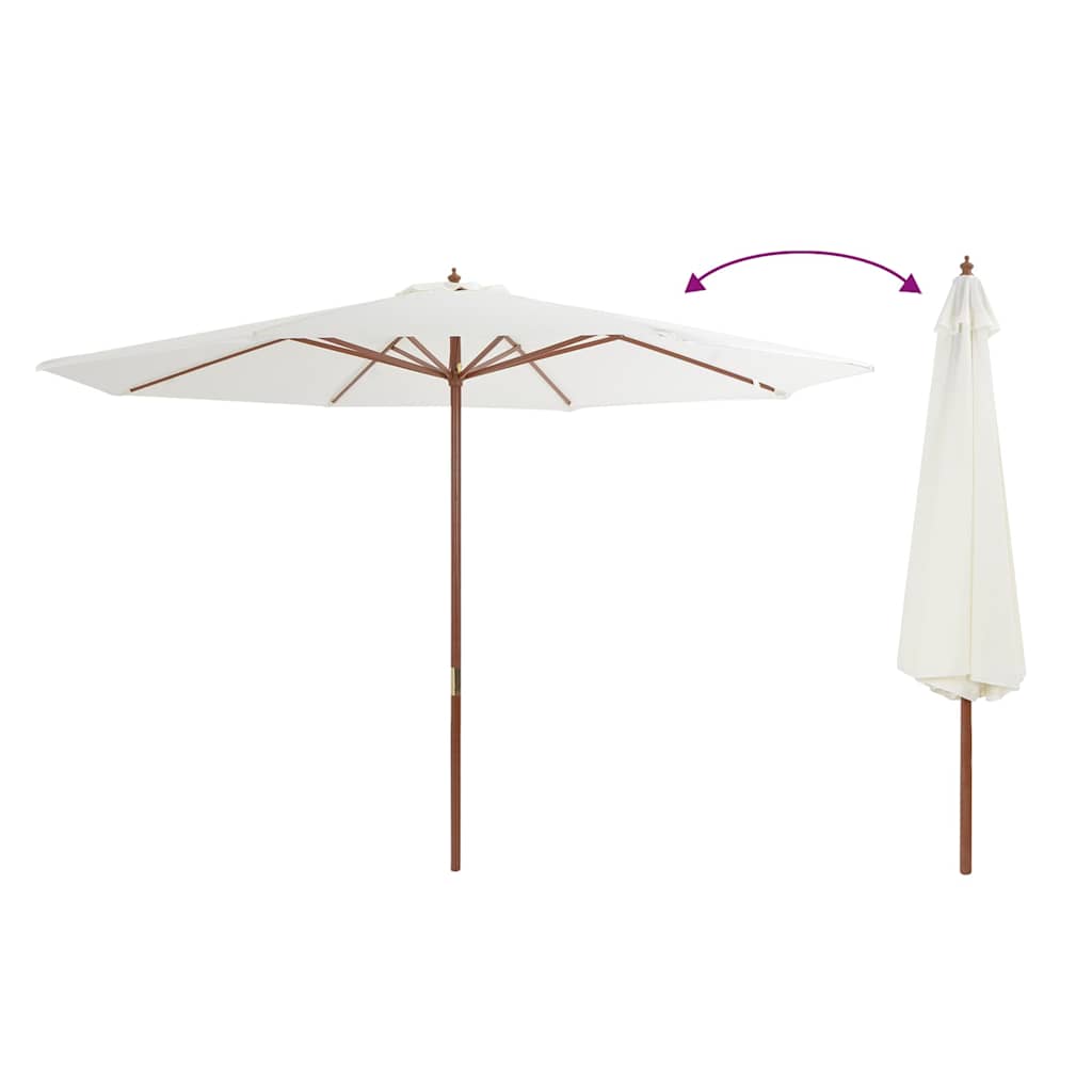 Lauko skėtis su mediniu stulpu, 350cm