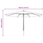 Lauko skėtis su mediniu stulpu, 350cm