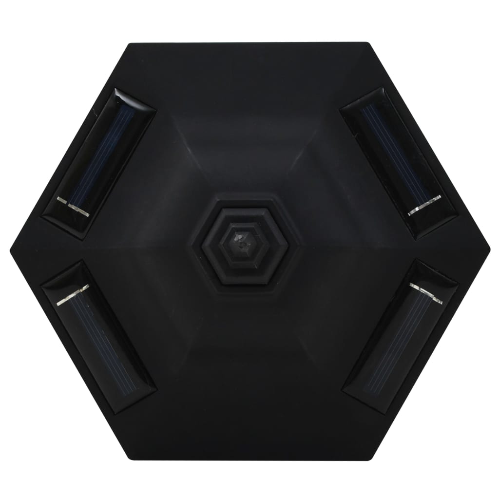 vidaXL Saulės energija įkraunami lauko LED šviestuvai, 3vnt., juodi