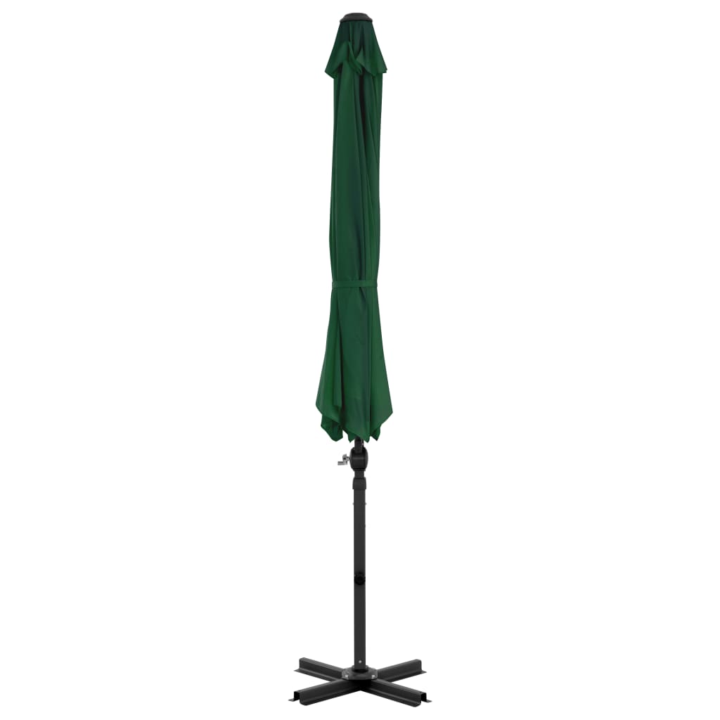 Gembinis sodo skėtis su aliuminio stulpu, žalias, 300cm