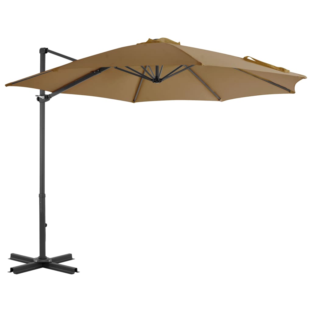 Gembinis sodo skėtis su aliuminio stulpu, taupe, 300cm