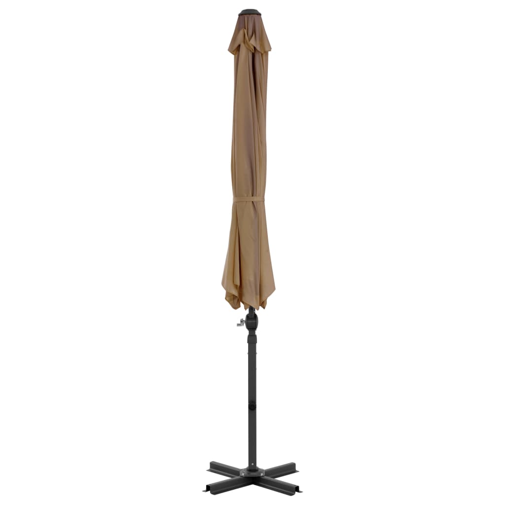 Gembinis sodo skėtis su aliuminio stulpu, taupe, 300cm