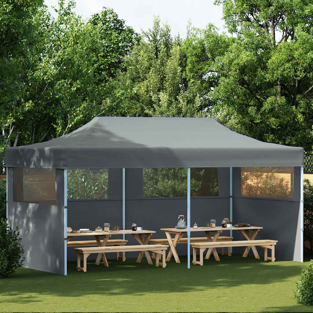 Proginė palapinė su šoninėmis sienomis, juoda, 3x6m