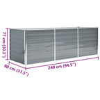 Lovelis, pilkas, galvanizuotas plienas, 240x80x77cm