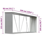 Sodo malkinė, galvanizuotas plienas, 330x84x152cm, pilka