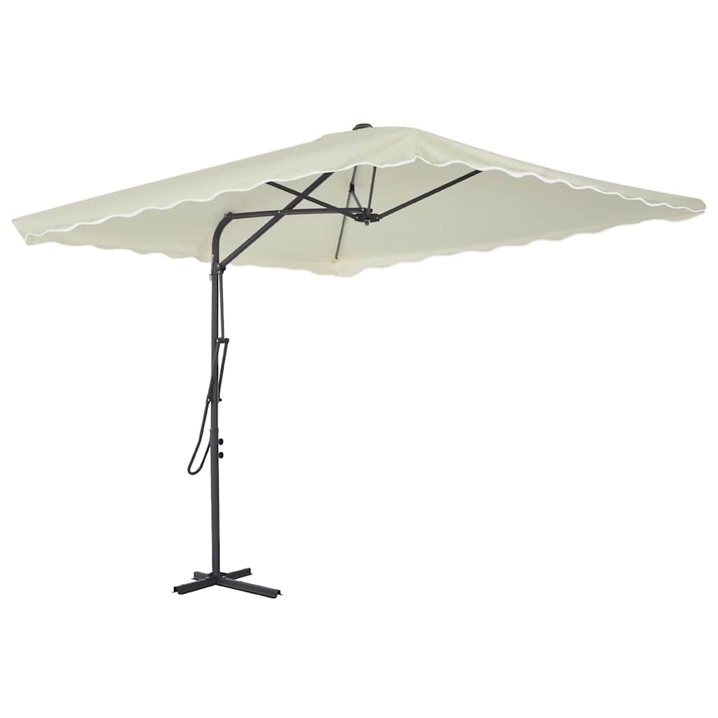 Lauko skėtis nuo saulės su plieniniu stulpu, žalias, 250x250cm