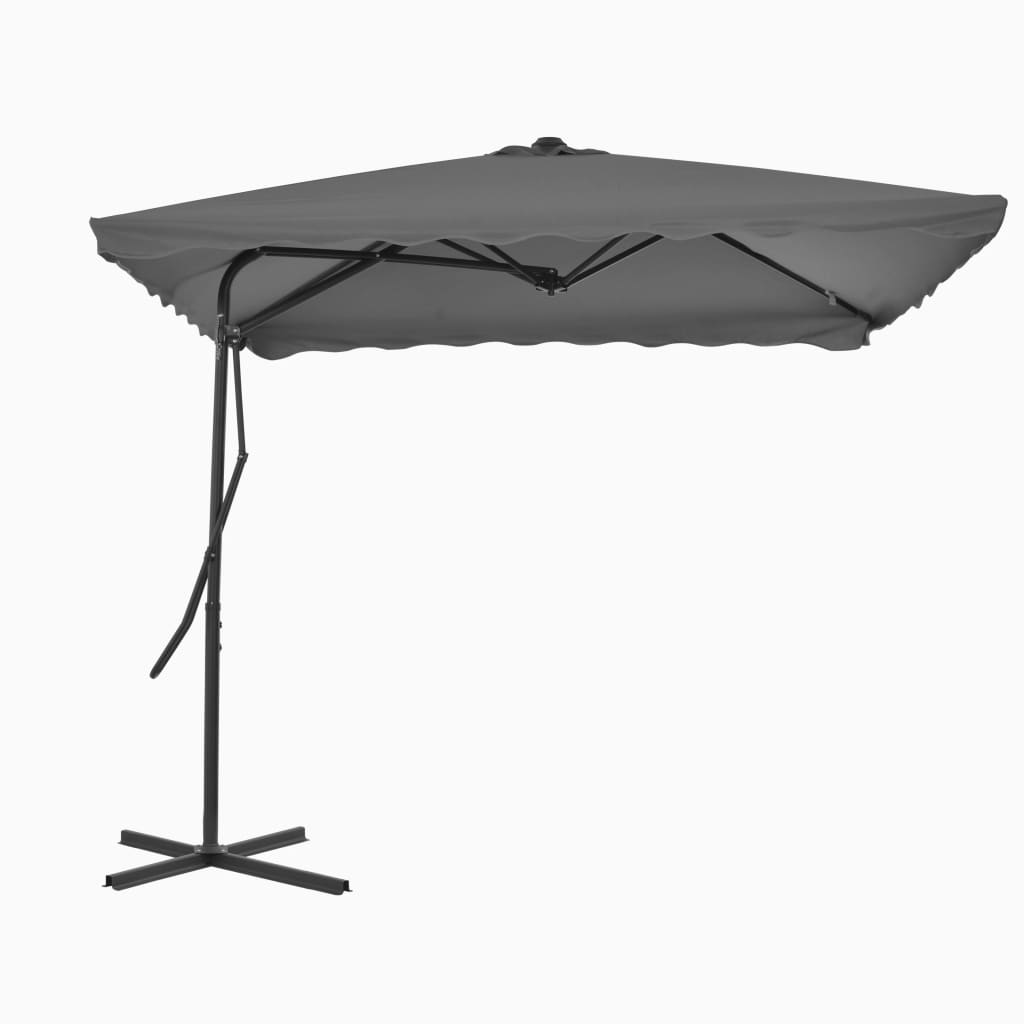 Lauko skėtis nuo saulės su plieniniu stulpu, žalias, 250x250cm