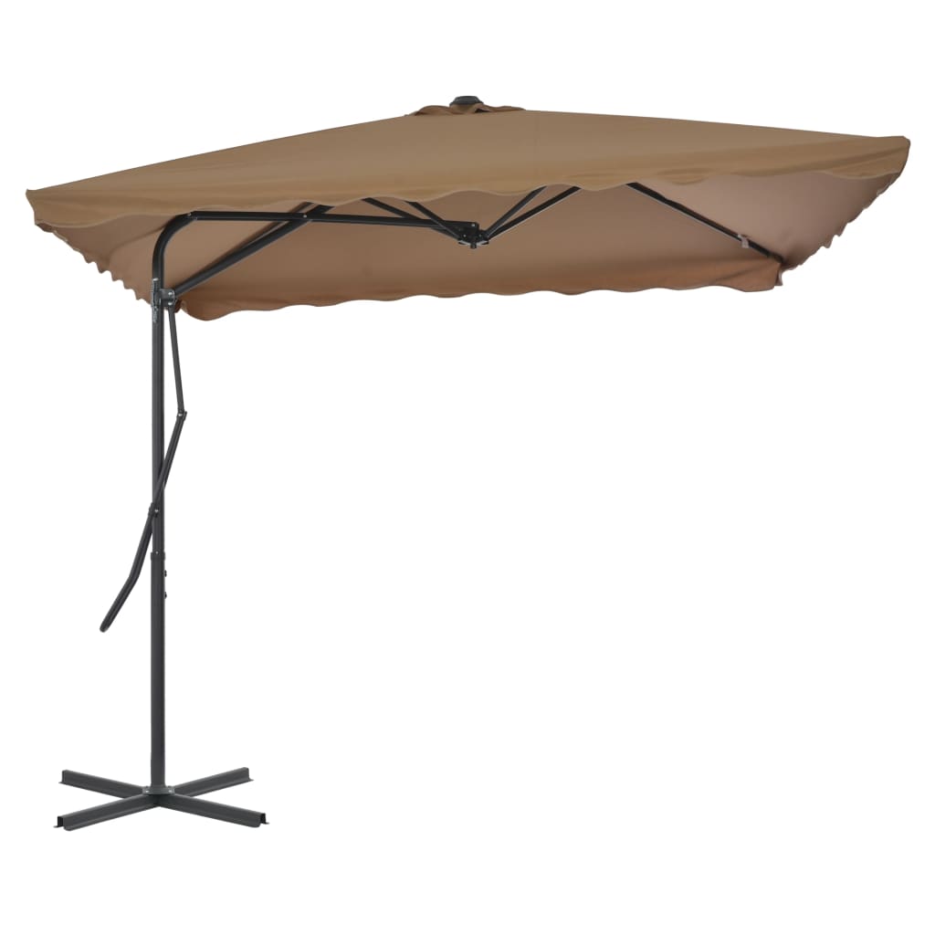 Lauko skėtis nuo saulės su plieniniu stulpu, žalias, 250x250cm
