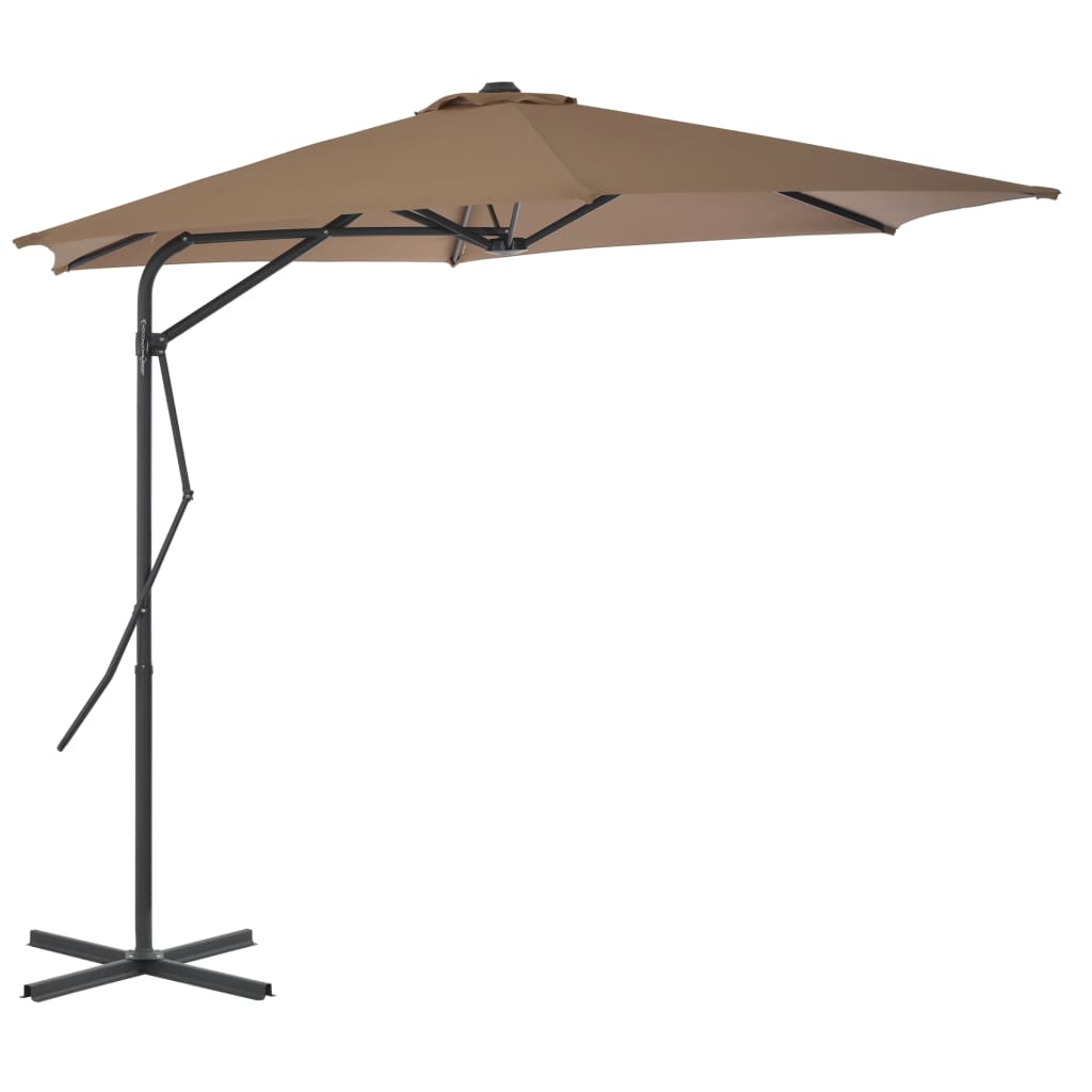 Lauko skėtis nuo saulės su plieniniu stulpu, žalias, 300cm