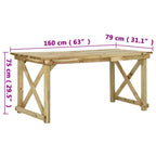 Sodo stalas, 160x79x75cm, mediena