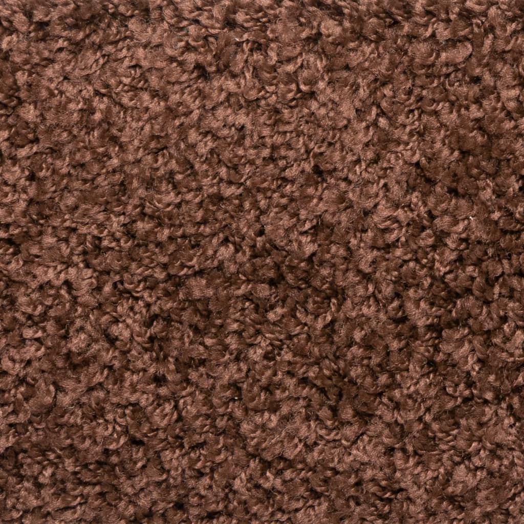 Laiptų kilimėliai, 15 vnt., 56x17x3 cm, rudi, pusapvaliai