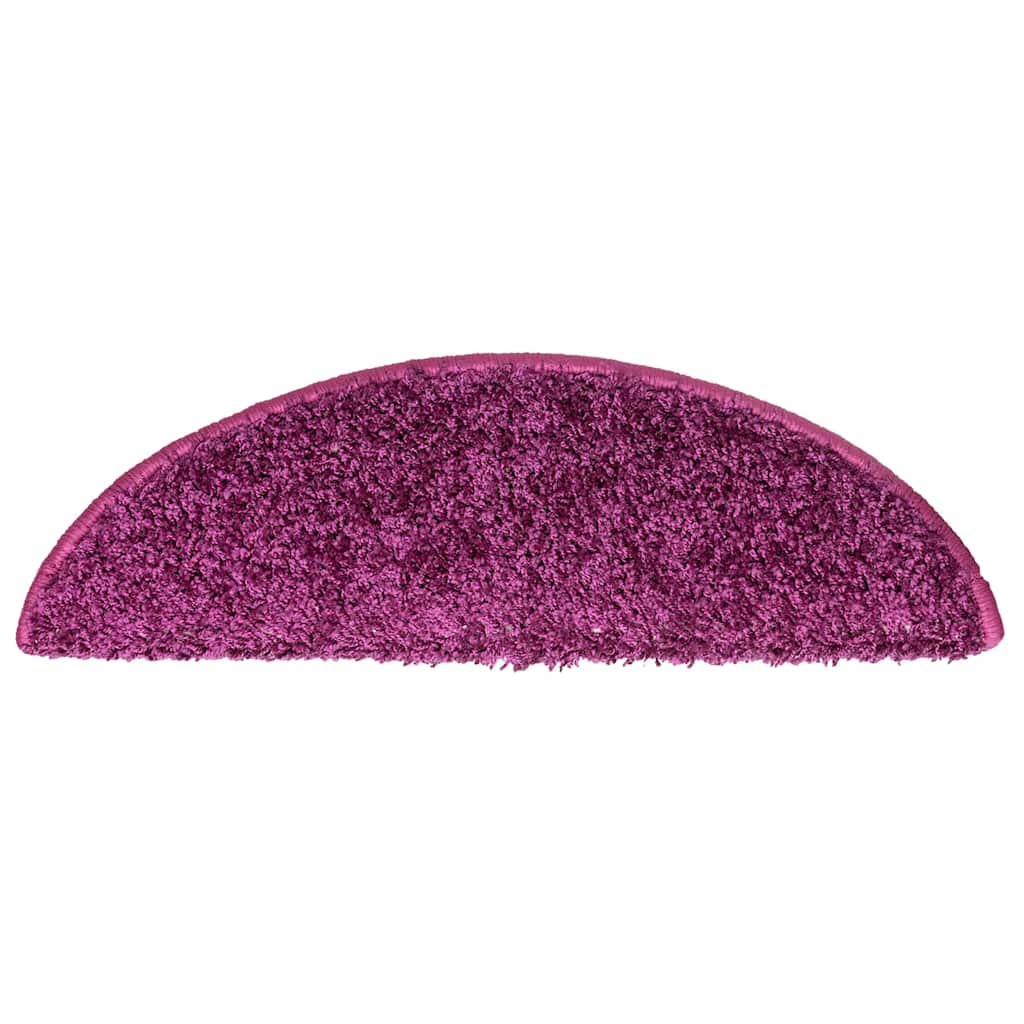 Laiptų kilimėliai, 15 vnt., 56x17x3 cm, violetiniai, pusapvaliai