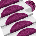 Laiptų kilimėliai, 15 vnt., 56x17x3 cm, violetiniai, pusapvaliai