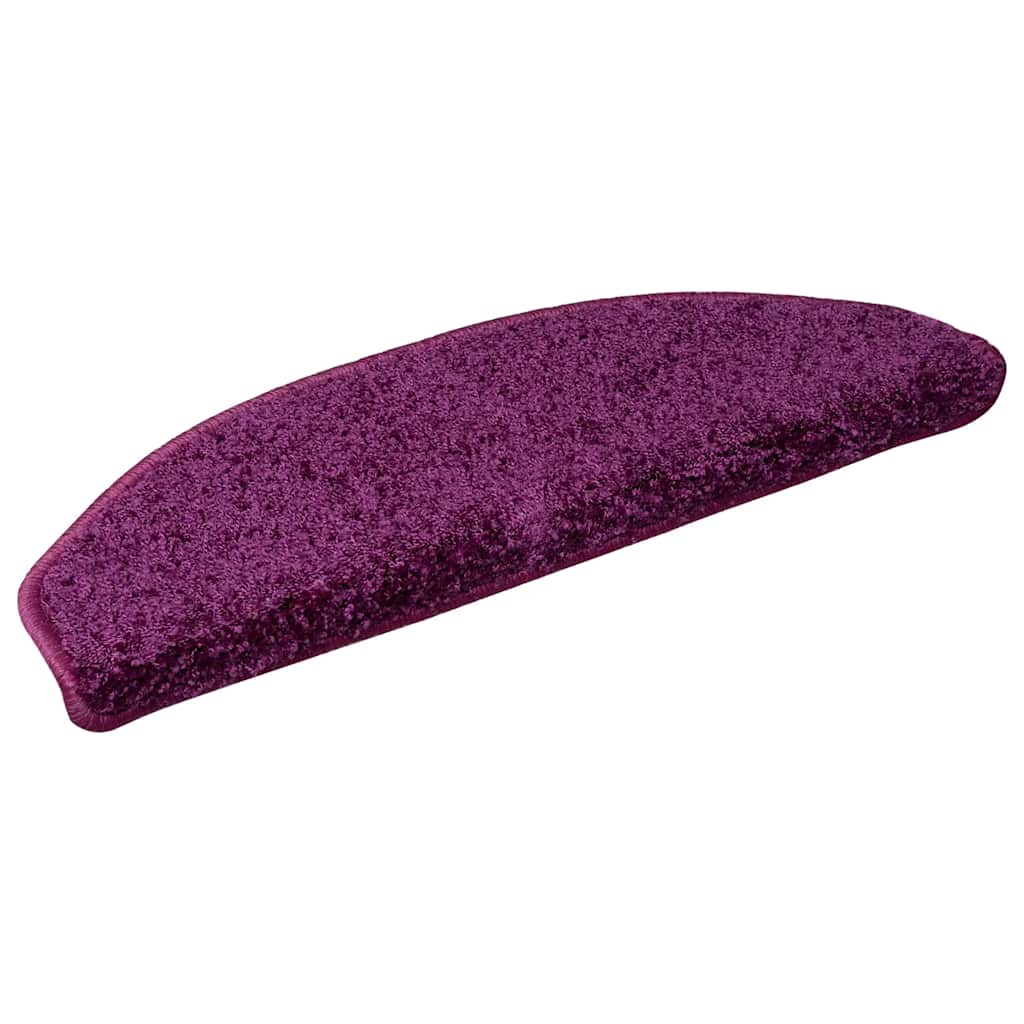 Laiptų kilimėliai, 15 vnt., 65x21x4 cm, violetiniai, pusapvaliai, dideli