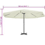 Skėtis nuo saulės, baltos spalvos, 500cm, aliuminis