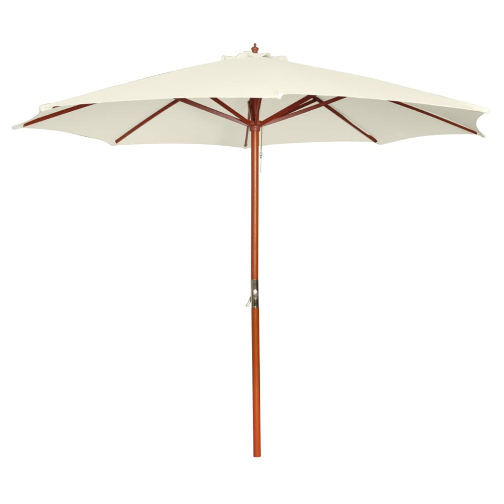 Lauko skėtis nuo saulės su mediniu stulpu, antracito, 300cm