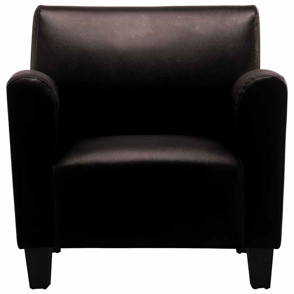 Sofa-kėdė, tamsiai ruda, dirbtinė oda