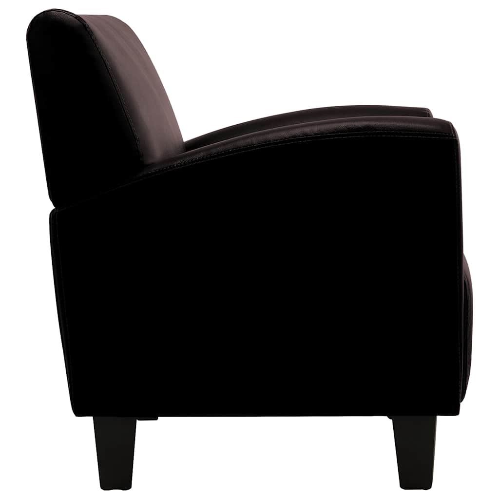 Sofa-kėdė, tamsiai ruda, dirbtinė oda