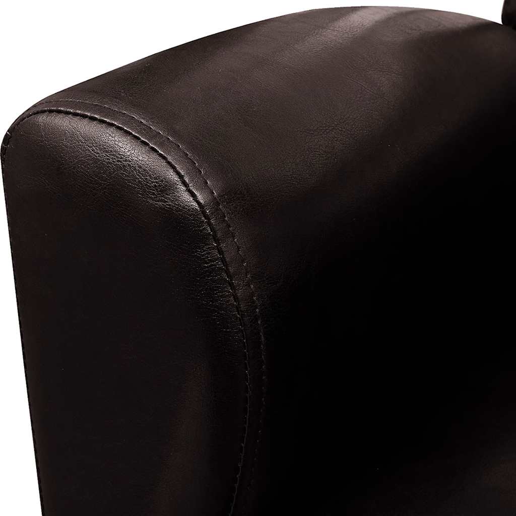 Sofa-kėdė, tamsiai ruda, dirbtinė oda