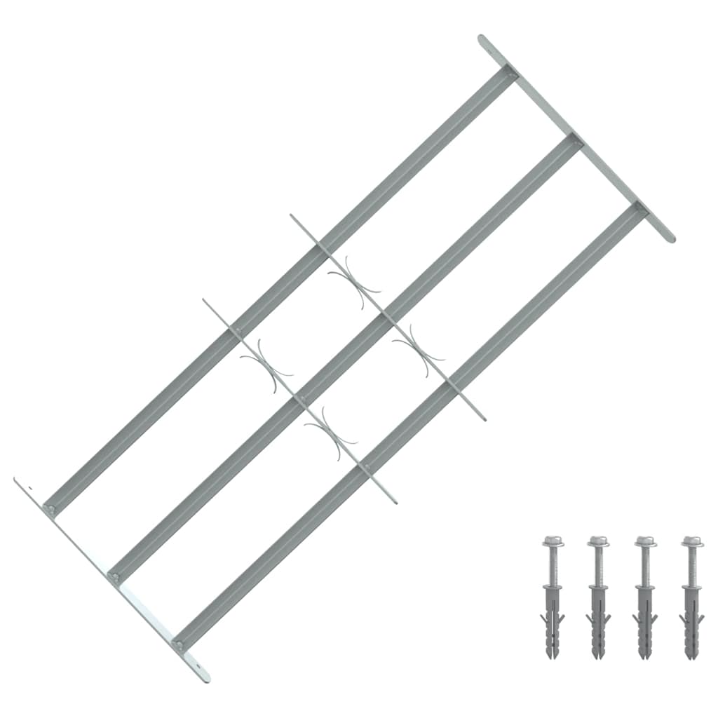 Reguliuojama apsauginė grotelė langams su 3 skersiniais, 700-1050mm
