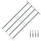 Reguliuojama apsauginė grotelė langams su 4 skersiniais, 700-1050mm