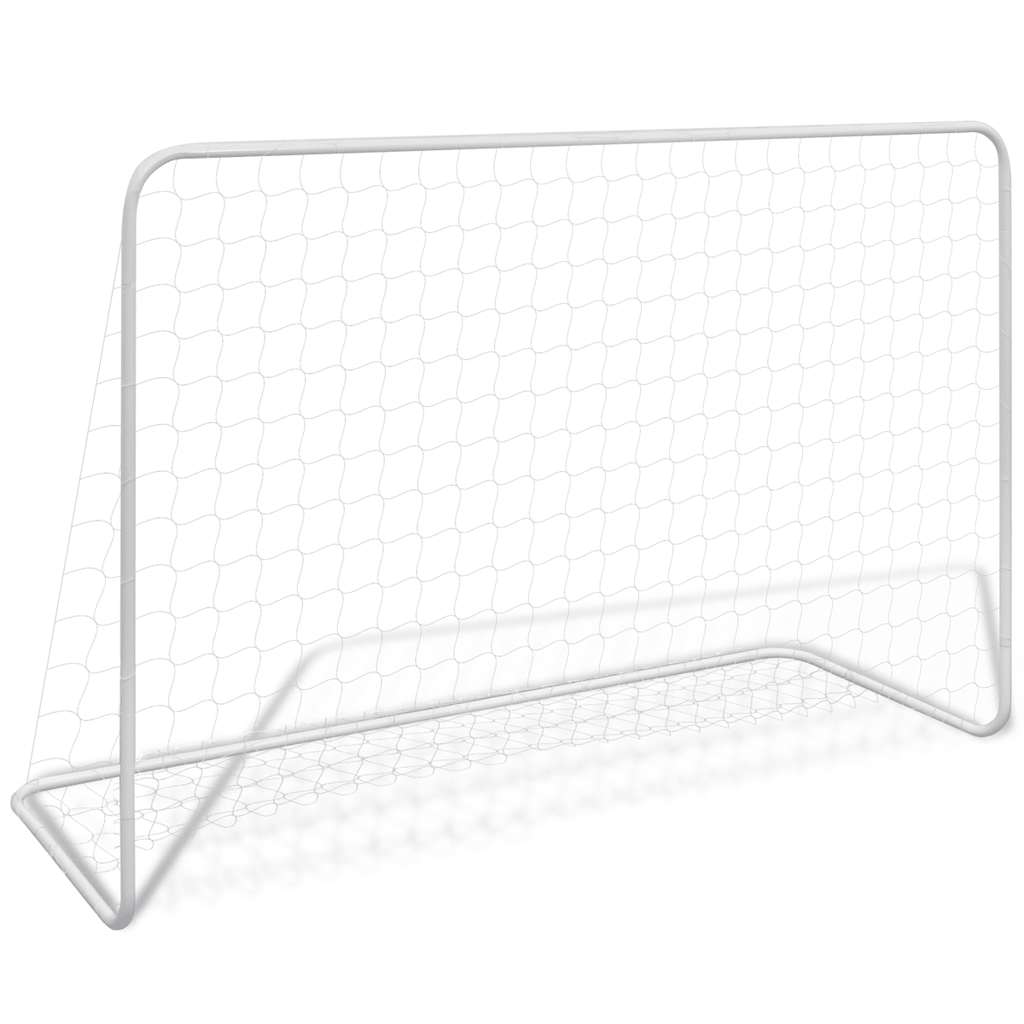 Futbolo vartai su tinkleliu, plienas, balti, 8x6xcm
