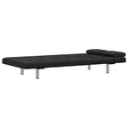 Sofa lova su dviem pagalv., dirbtinė oda, reguliuoj., juoda