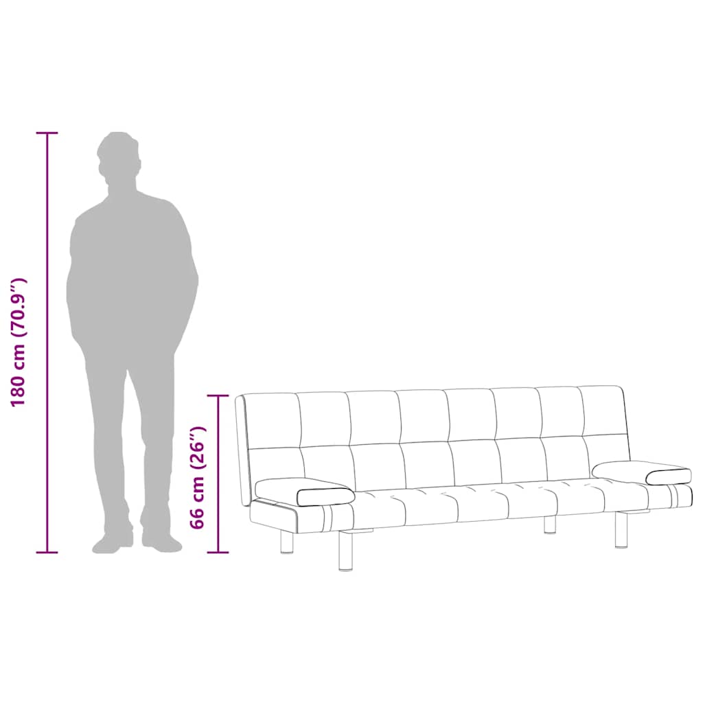 Sofa lova su dviem pagalv., dirbtinė oda, reguliuoj., juoda