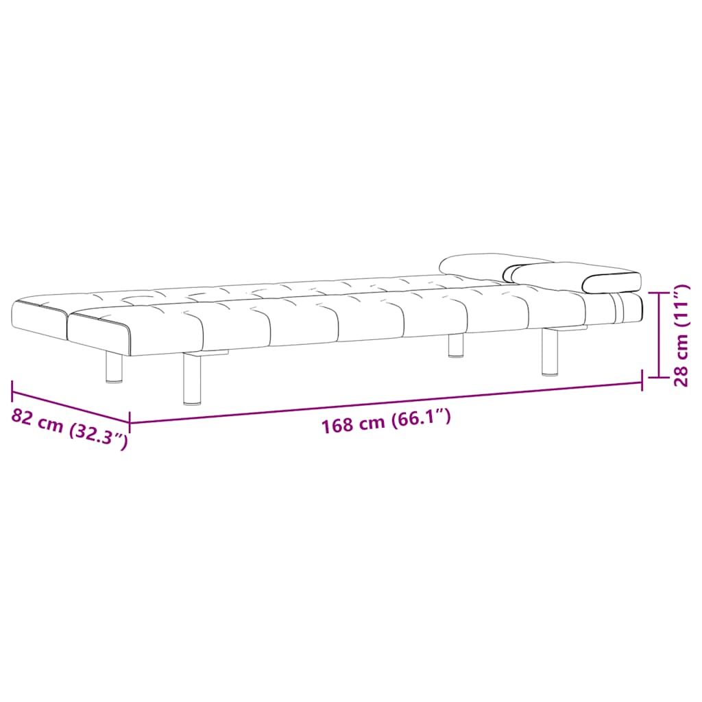 Sofa lova su 2 pagalv., dirbt. oda, reguliuojama, krem. balta
