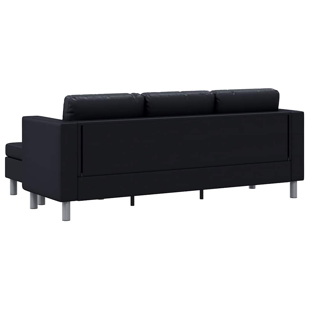 Sofa, trivietė, dirbtinė oda, juoda