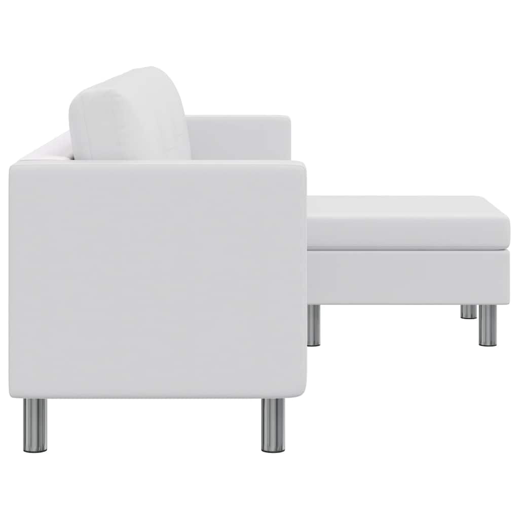 Sofa, trivietė, dirbtinė oda, balta