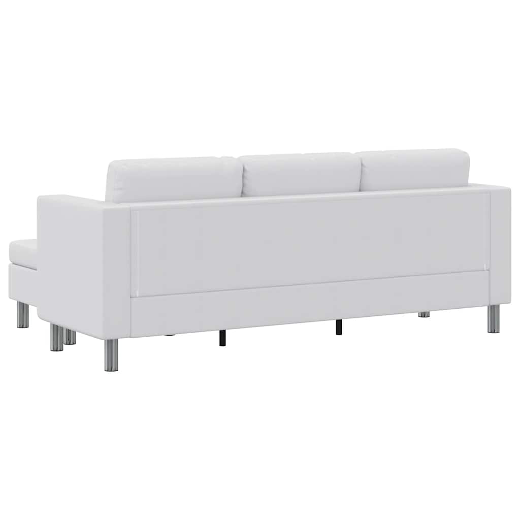 Sofa, trivietė, dirbtinė oda, balta