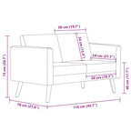 Dvivietė sofa, audinys, šviesiai pilka