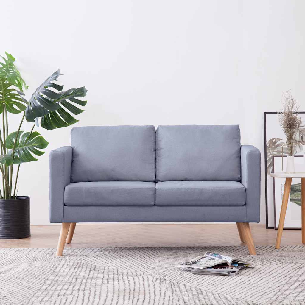 Dvivietė sofa, audinys, šviesiai pilka