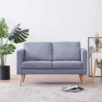 Dvivietė sofa, audinys, šviesiai pilka