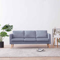 Trivietė sofa, audinys, šviesiai pilka