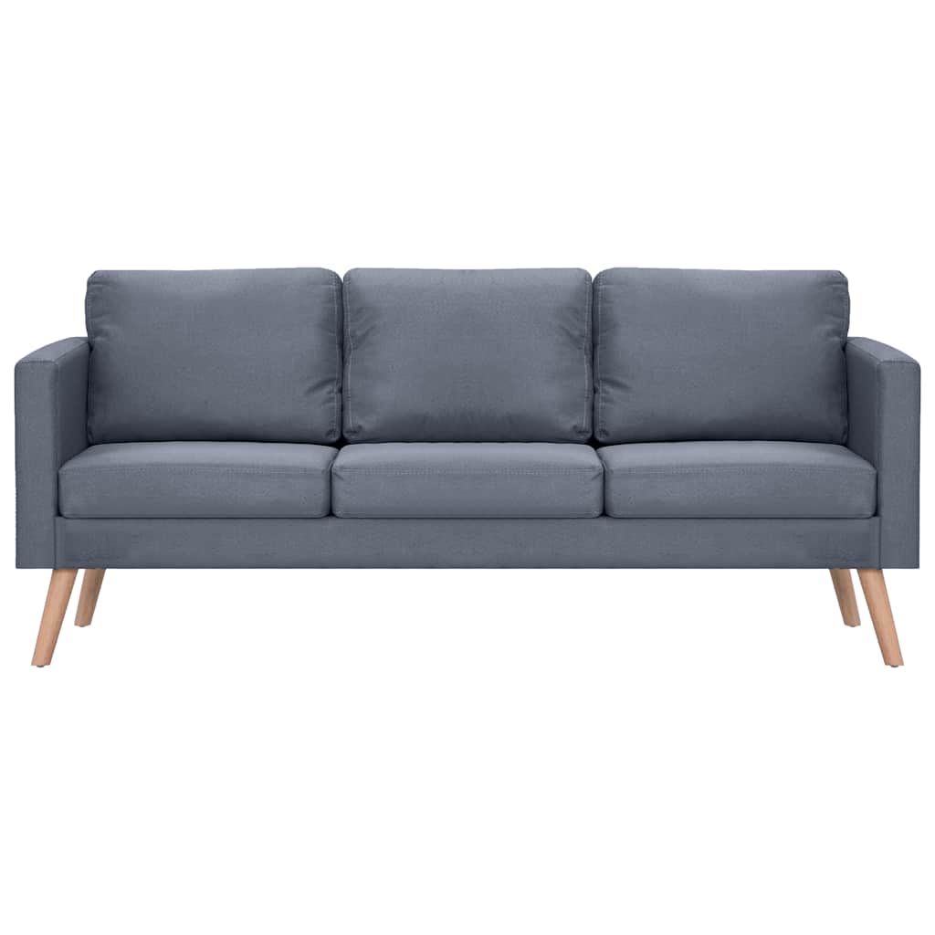 Trivietė sofa, audinys, tamsiai pilka