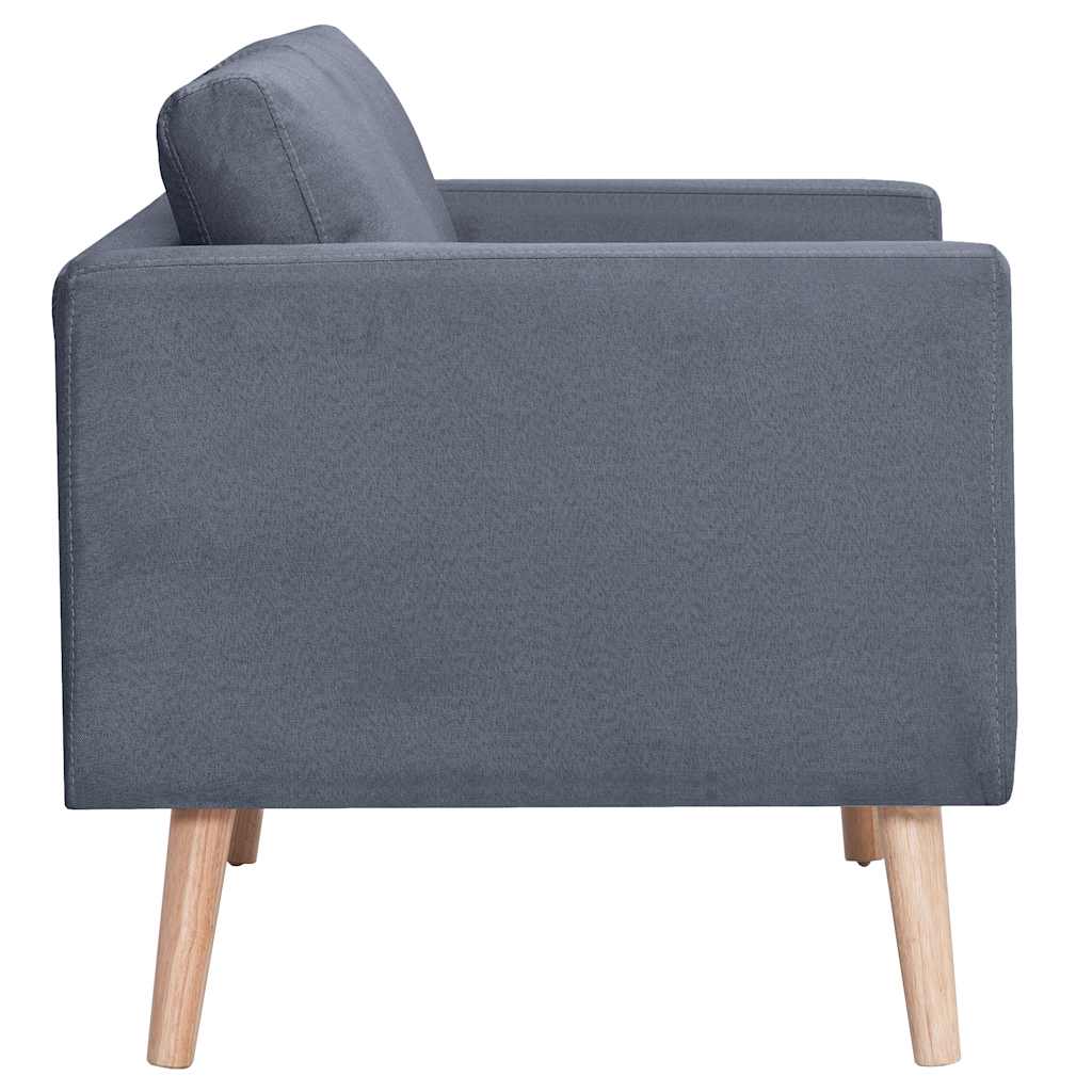 Trivietė sofa, audinys, tamsiai pilka