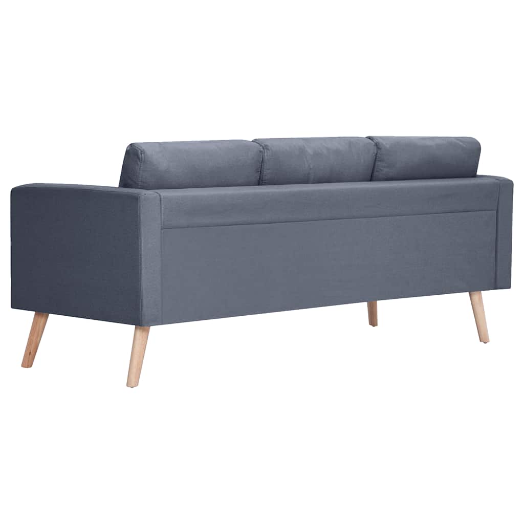 Trivietė sofa, audinys, tamsiai pilka