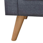 Trivietė sofa, audinys, tamsiai pilka